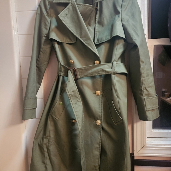 J. Crew New Icon Trench in Utility Green - Size 00 - Picture 6 of 7